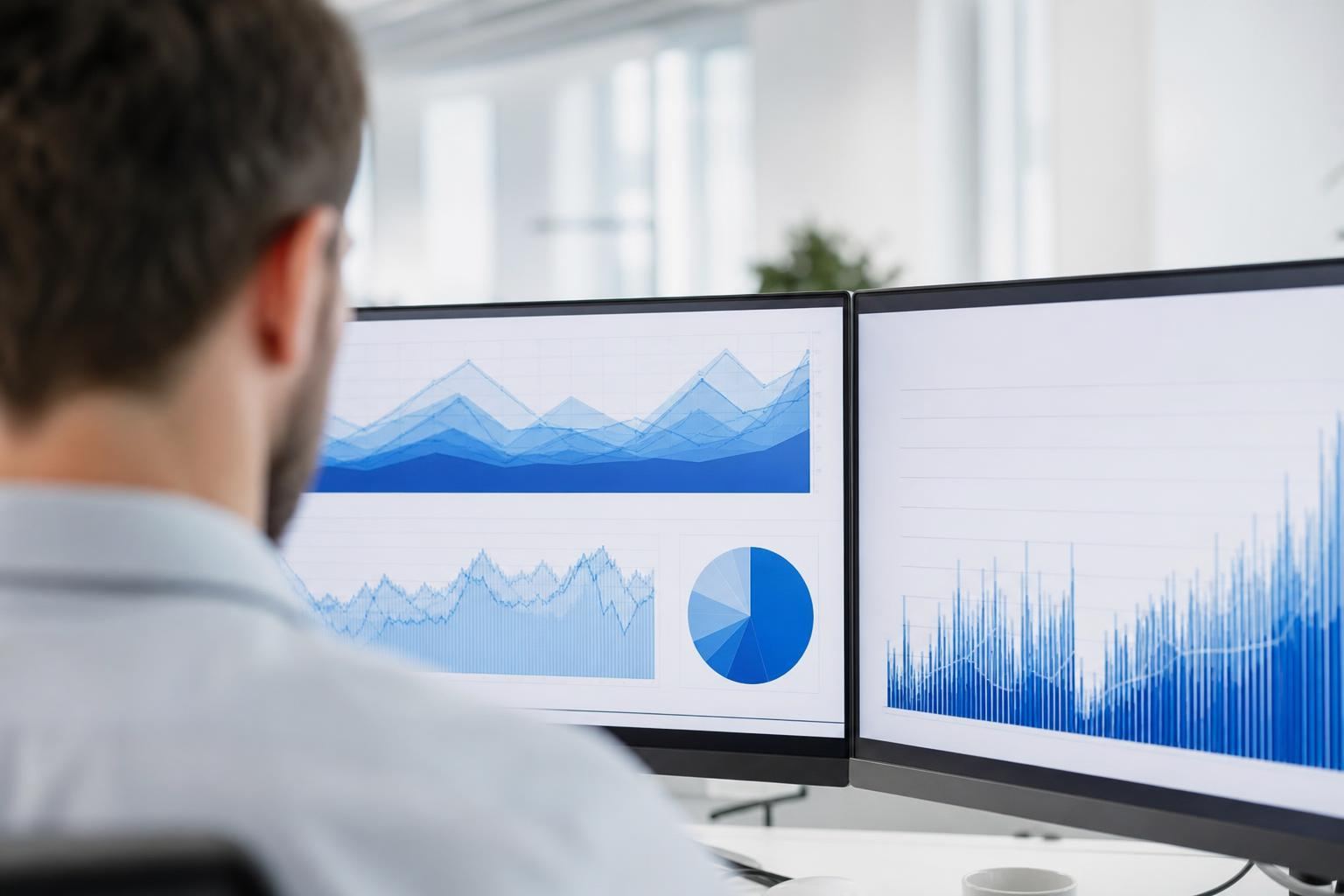 Double écran affichant des courbes analytiques de suivi de performance